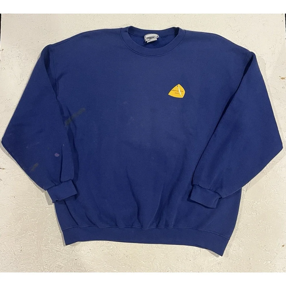 Vintage Lee Heavyweight Anchorage Cup 2000 Crewneck Sweatshirt‎ Size 2XL Blue